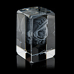   Лазерная графика Куб "Космонавт Юрий Гагарин" 5*8 см