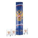 0021908 НАБОР "Страт.запас":футляр/бут.+3стопки "Виват, Россия!"37*16см  в ПУ 