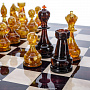 Шахматный ларец с янтарными фигурами "Петербург" 48х48 см, фотография 4. Интернет-магазин ЛАВКА ПОДАРКОВ