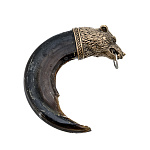  АМУЛЕТ "Коготь гризли" 11см (коготь гризли, бронза)