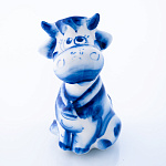 0055896/Кобальт ГЖЕЛЬ СИМВОЛ ГОДА 2021 Бык "Гаврюша сид"9*6*6 см (фарфор)