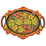 0076289 Хохлома ПОДНОС ОВАЛЬНЫЙ 30*24см