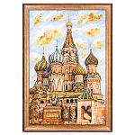 Картина янтарная "Храм Василия Блаженного"