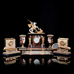 0018004/4010 Нат.камень Настольный НАБОР "Георгий Победоносец" 6 предм. Яшма (4010)