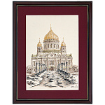 Картина "Москва. Храм Христа Спасителя" 50х35 см