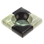 24906 Нат.камень  Пепельница "Шахматная"Змеевик(6099) 