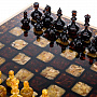 Шахматный ларец с инкрустацией и фигурами из янтаря 47х47 см, фотография 3. Интернет-магазин ЛАВКА ПОДАРКОВ