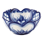  Гжель ФРУКТОВНИЦА "СЕРДЕЧНАЯ" в коб СТС