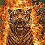 Картина янтарная "Свирепый тигр" 60х80 см, фотография 2. Интернет-магазин ЛАВКА ПОДАРКОВ