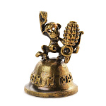 0036068 Сувенир КОЛОКОЛЬЧИК "Любви и радости ОБЕЗЬЯНА" Бронза ок.4,5*2,5см