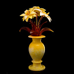 0062094-НП КОМПОЗИЦИЯ "ЦВЕТЫ В ВАЗЕ" выс.35см  Янтарь,