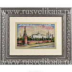 0028469/И/33*40см-ч/б  Картина "Вид на Большой Кремлевский дворец"в раме ПЕРЛАМУТР