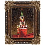 Картина янтарная "Спасская башня ночью" 30х40 см