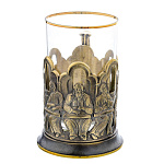 8708/К Подстаканник ХЛ Латунь с добавлением бронзы "ГУСЛЯРЫ"