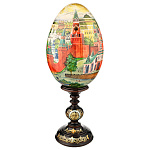 Деревянное пасхальное яйцо на подставке "Москва. Кремль"