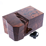 0069847 Янтарь ШКАТУЛКА "ДЕЖАВЮ" в кейсе корень ореха