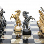 Шахматы с полем из камня и фигурами из серебра "Сражение" 35х35 см, фотография 5. Интернет-магазин ЛАВКА ПОДАРКОВ