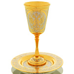 0019336 Златоуст НАБОР питейный "ГЕРБ РФ": Рюмка h=13,5см+ блюдце в ПУ (968)