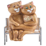 201835  Сувенир КОМПОЗИЦИЯ  КОТЫ "ТЫ МОЙ ЦВЕТОЧЕК" 14 см Б06