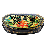 0070097/16*8см  Лаковая миниатюра Палех ШКАТУЛКА "МОРОЗКО" Ларина