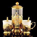 0052658/ФРЛ Златоуст Набор с Френч-прессом на 2 персоны (чашки+ложки)