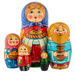 Матрешка "Деревенский праздник" 5 мест