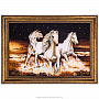 Картина янтарная "Бегущие кони" 40х60 см, фотография 1. Интернет-магазин ЛАВКА ПОДАРКОВ