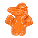 0072173 Фарфор Скульптура Дракон боком оранж h 6 см