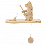Богородская деревянная игрушка "Медведь-рыболов", фотография 1. Интернет-магазин ЛАВКА ПОДАРКОВ