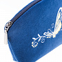 Косметичка бархатная "Бабочка". Темно-синяя с вышивкой, фотография 3. Интернет-магазин ЛАВКА ПОДАРКОВ