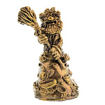 0052854/5*2,5см Бронза Колокольчик "ДОМОВОЙ С МЕТЛОЙ"