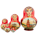 Матрешка "Спасская башня" 5 мест