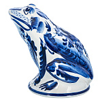 202786 Гжель Скульптура ЛЯГУШКА, h=17.5 см