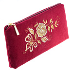 -2090000013658 Очечник тк.бархат Мод 249-1 Рис 2010 А разм 10*19*2 /тк.бархат бордовый /4.23.