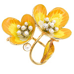  Традиции ФАБЕРЖЕ  Брошь "ЛЮТИК"  3,5*4см  0711