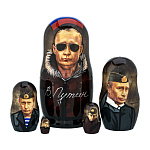 201174 Матрёшка "ВОЖДИ/ПОЛИТИКИ-ПУТИН" 5 мест ,11 см