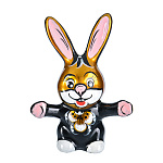 0069865 Хохлома Скульптура СИМВОЛ ГОДА 2023 "КРОЛИК ОБНИМАШКА" 5*3*7см 9436.23