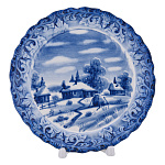 Тарелка декоративная "Зима". Гжель