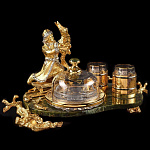 0026326/ФР-нефрит Златоуст ИКОРНИЦА "ЕМЕЛЯ" Нефрит, позолота  в П/У 