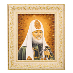 Картина янтарная "Портрет Патриарха Кирилла" 60х70 см