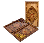 206176 НАРДЫ янтарные "Герб РФ" 46*23 (янтарь,дуб,ясень)