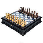 Шахматы с перламутром и деревянными фигурами "Стаунтонт" 45х45 см