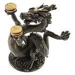 0074560 Изделия из бронзы СКУЛЬПТУРА " ДРАКОН " с монетами