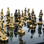 Шахматы из камня с металлическими фигурами "Русско-турецкие" 36х36 см, фотография 4. Интернет-магазин ЛАВКА ПОДАРКОВ