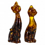 Набор статуэток из янтаря "Две кошки", фотография 5. Интернет-магазин ЛАВКА ПОДАРКОВ