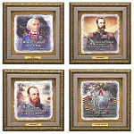 0040298 ПАННО сувенир. (фреска) "Россия в лицах" 15*15см *4плакетки