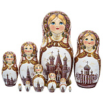 Матрешка "Москва. Православные храмы" 10 мест