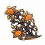 Брошь с янтарной вставкой "Букет лилий", фотография 2. Интернет-магазин ЛАВКА ПОДАРКОВ