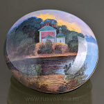 /9*5см Художественная роспись Шкатулка "Церковь на берегу" /85