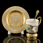  Златоуст Набор кофейный малый, Малахит